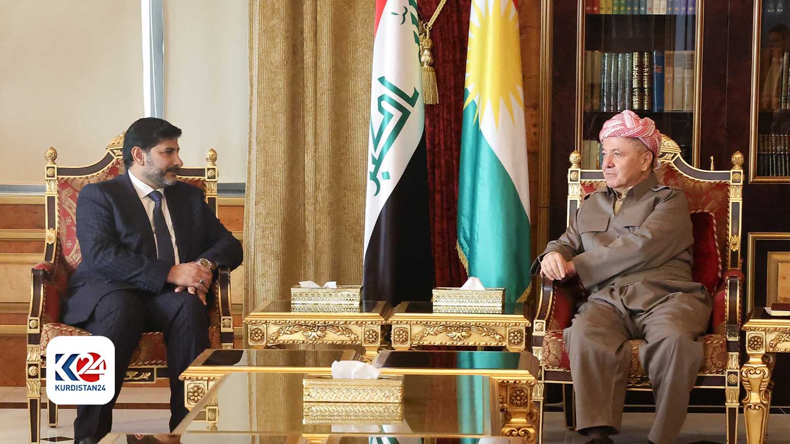 پرزیدنت مسعود بارزانی و خالد اسدی، معاون دبیرکل شاخه عراق حزب الدعوه